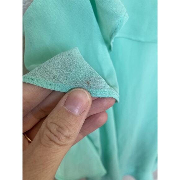 Loveriche mint green ruffle mini dress chiffon size small cocktail rush fairy - Picture 8 of 8